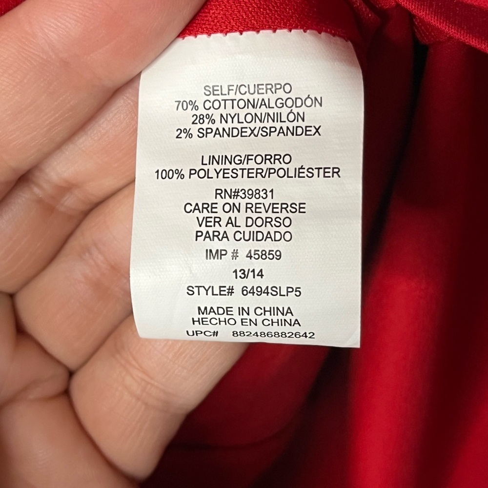Coquette Girl XOXO Red Square Neck Cap Sleeve Above The Knee Dress Sz 13/14 NWT - Picture 7 of 7